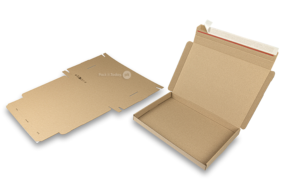 Preklopne kutije za slanje s ljepljivom trakom - 310 x 220 x 25 mm (A4), smeđa