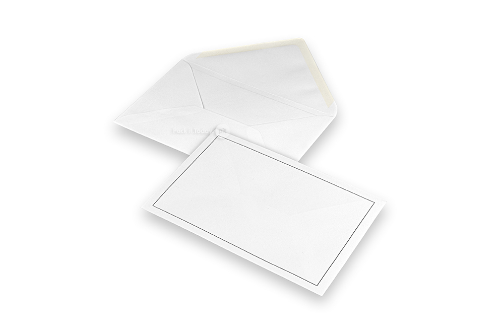Kuverte za iskazivanje sućuti - bijele + jednostruki obrub, 120 x 185 mm